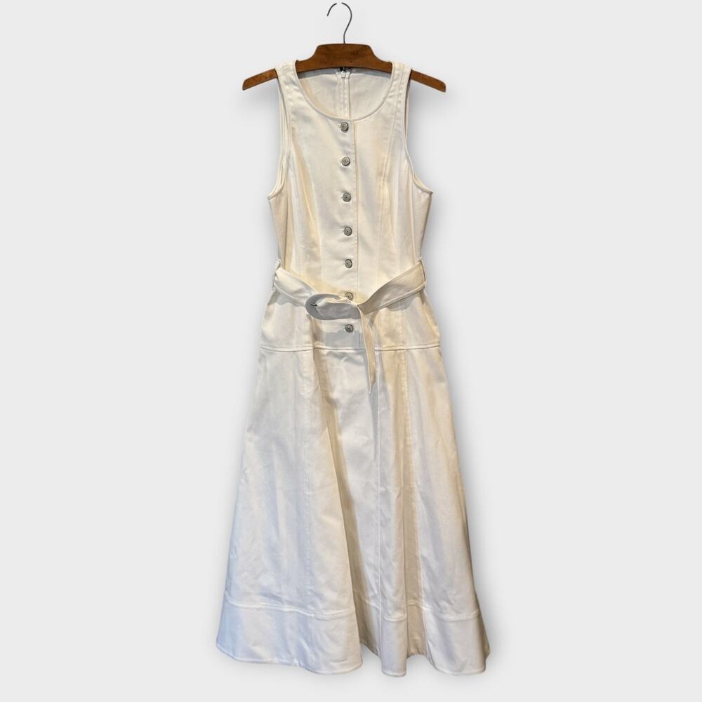 NEW Cinq à Sept Margaret Sleeveless Cotton Blend A-Line Midi Dress Size 8 - Picture 5 of 12